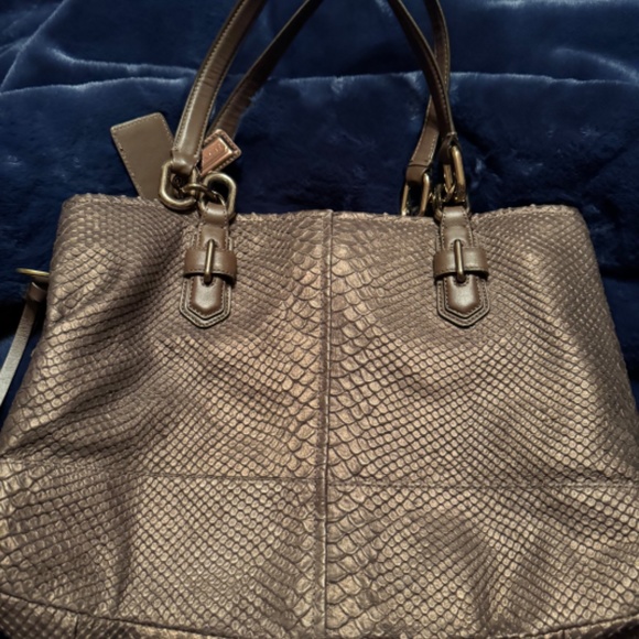Coach Bronze Python Snake Print Bag - Picture 4 of 6